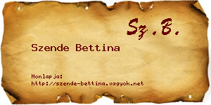 Szende Bettina névjegykártya